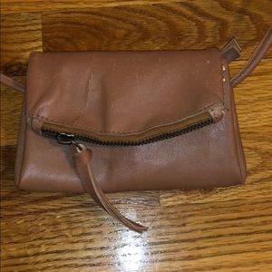 Small tan leather free people bag